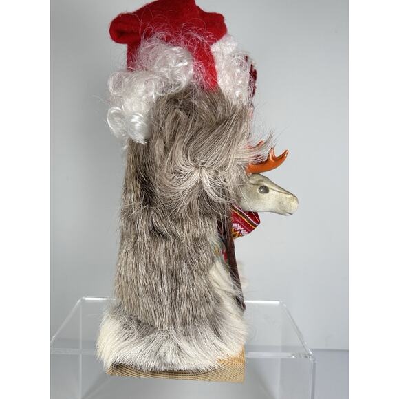 Vtg Santa & Mrs Claus FINLAND Erkki Juopperi Reindeer Christmas Real Fur Arctic - Picture 3 of 8